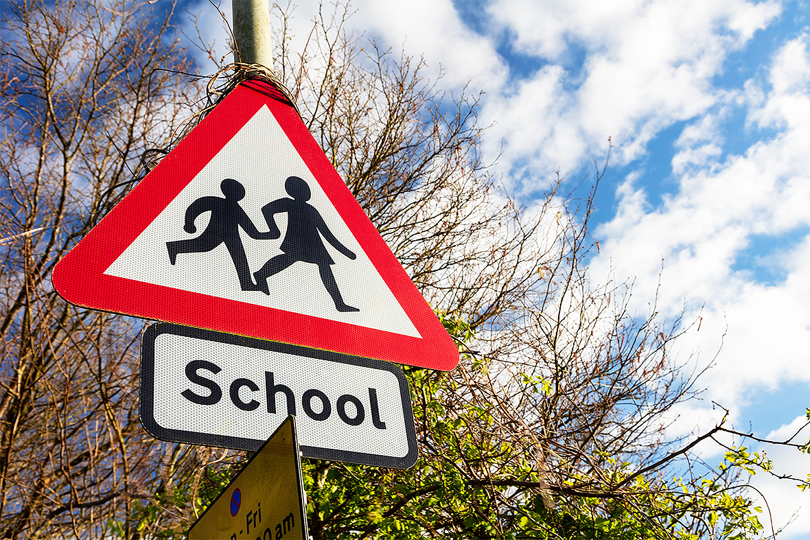 School Warning Road Traffic Sign
